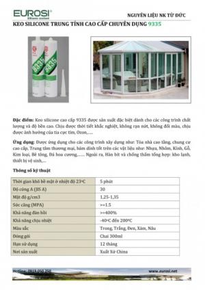 keo silicone trung tính 9335 dán nhôm kính