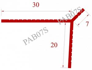 Độ dày lớp vữa tô/trát 7mm, 2 cánh 20mm x 30mm, góc hoàn thiện sắc cạnh, màu trắng W01