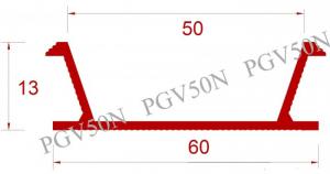 Dạng chữ V có độ rộng 50mm, sâu 13mm, màu trắng W1