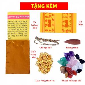 Bộ cốt thất bảo - cốt bát hương, cốt bát nhang, cốt tượng chuẩn (hộp nâu)