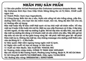 COMBO 10 Mặt nạ lụa BIO Cellulose : N:( ELL ( Mặt Nạ Lụa Sinh Học Cao Cấp Bio Cellulose Luminous Ampule ( Nuôi dưỡng da và Trị Nám Làm Sáng Da Chiết Xuất Từ Ngọc Trai)