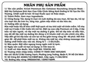 COMBO 10 Mặt nạ lụa BIO cellulose : N:( ELL ( Mặt Nạ Lụa Sinh Học Cao Cấp Bio Cellulose Nourishing Ampule (Nuôi Dưỡng Da Chiết Xuất Từ Thảo Dược Và Các Loại Thuốc Quý)