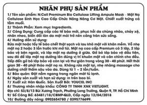 COM BO 10 Mặt nạ lụa BIO cellulose : N:( ELL ( Mặt Nạ Lụa Sinh Học Cao Cấp Bio Cellulose Lifting Ampule (Nuôi dưỡng da và Nâng Cơ Mặt Chiết Xuất Trứng Cá Tầm)