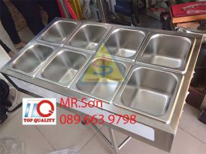 Khay inox giữ lạnh đựng thạch trà sữa, thạch trái cây, salat tươi tại Cần Thơ