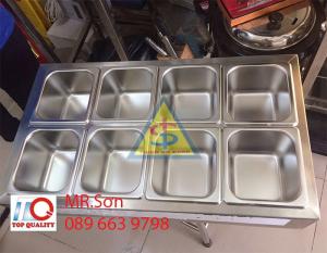 Khay inox giữ lạnh đựng thạch trà sữa, thạch trái cây, salat tươi tại Cần Thơ
