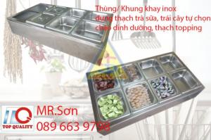 Khay inox giữ lạnh đựng thạch trà sữa, thạch trái cây, salat tươi tại Cần Thơ