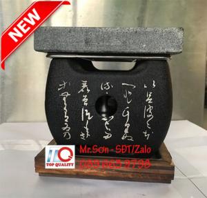 Bộ bếp/ lò nướng than bằng gang kiểu nhật bản và miếng đá nướng thịt tại bàn Quận 3