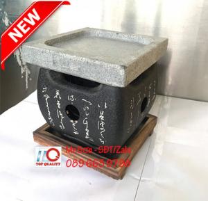 Bộ bếp/ lò nướng than bằng gang kiểu nhật bản và miếng đá nướng thịt tại bàn Quận 3