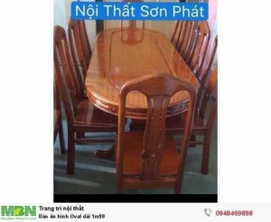 Bàn ăn hình Oval dài 1m98