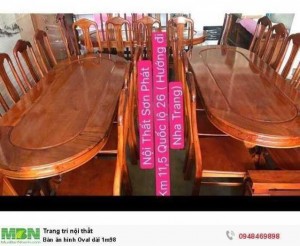 Bàn ăn hình Oval dài 1m98