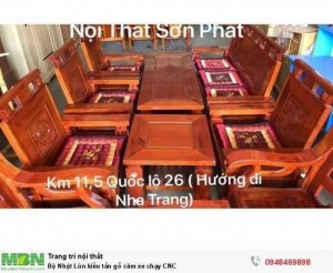Bộ Nhật Lùn kiểu tần gỗ căm xe chạy CNC