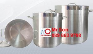 Mua nồi inox công nghiệp đáy dày inox 304 nấu nước phở, nước lèo, hầm xương, nấu cháo 50L-70L-100L-130L-170L tại Thủ Đức