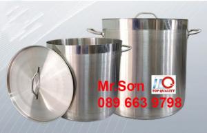 Mua nồi inox công nghiệp đáy dày inox 304 nấu nước phở, nước lèo, hầm xương, nấu cháo 50L-70L-100L-130L-170L tại Thủ Đức