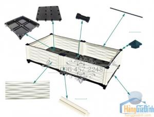 Chậu nhựa trồng rau ghép 2 bộ dài 1 mét