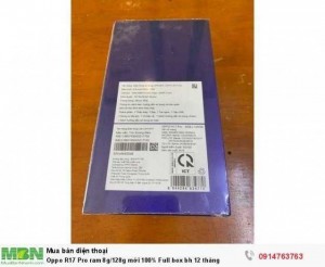 Oppo R17 Pro ram 8g/128g mới 100% Full box bh 12 tháng