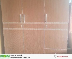 Tủ quần áo 3 cánh 2 ngăn kéo