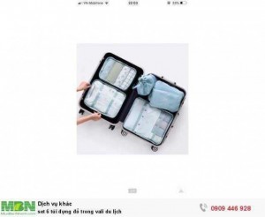 set 6 túi đựng đồ trong vali du lịch
