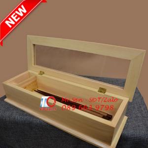 Hồ Chí Minh - Hộp gỗ đựng đũa muỗng, hộp đựng đũa bằng gỗ có nắp trong suốt giá tốt