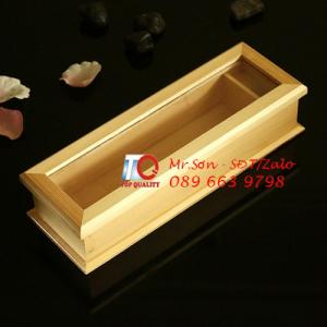 Hồ Chí Minh - Hộp gỗ đựng đũa muỗng, hộp đựng đũa bằng gỗ có nắp trong suốt giá tốt