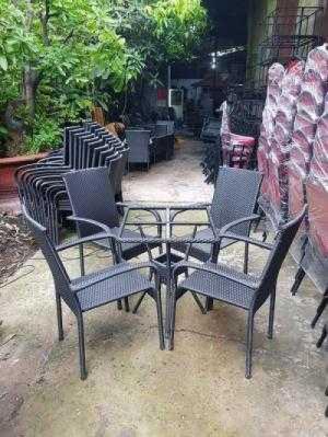 Bàn ghế mây cafe ngoài trời giá rẻ