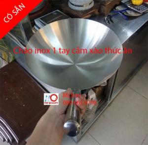 Chảo inox công nghiệp 1 tay cầm - Chảo inox 1 tay cầm đường kính 400mm - Chảo inox sâu lòng 1 tay cầm giá tốt tại Bình Thạnh