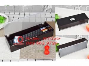 Hộp đựng đũa muỗng nhật bản - hộp đũa màu đen kiểu nhật bản bằng nhựa mica tại Bình Phước
