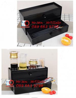 Hộp đựng đũa muỗng nhật bản - hộp đũa màu đen kiểu nhật bản bằng nhựa mica tại Bình Phước