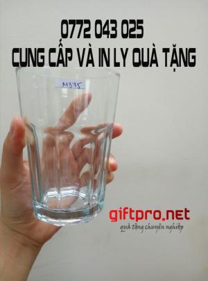 ly thủy tinh dọc khía loại lớn - ly trà đào