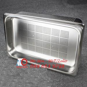 Khay/ Thau inox có lỗ phơi chén dĩa - Khay inox có lỗ đựng rau củ quả tươi sống
