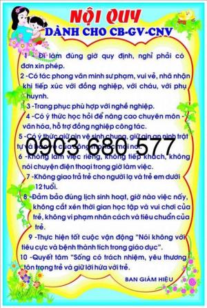 Bán bảng biểu mầm non giá rẻ, chất lượng cao