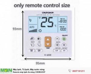 Remote máy lạnh đa năng CHUNGHOP K-650E chính hãng