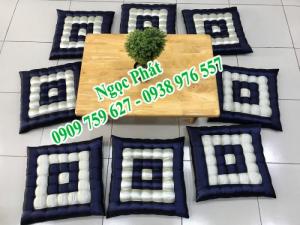 Nệm ngồi bàn trà kiểu Nhật 40x40x5cm. Nệm ngồi bệt kiểu Nhật. Đệm ngồi bệt. Đệm lót ngồi bệt. Đệm ngồi ghế gỗ.
