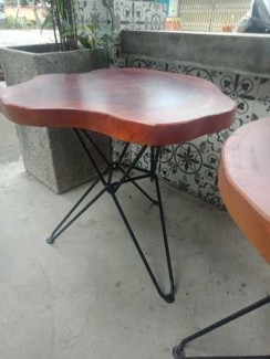 Bàn ghế Cafe Fasipan gỗ dầu
