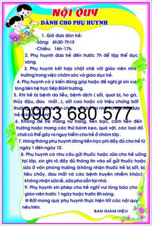 Bảng biểu mầm non giá rẻ, uy tín, chất lượng nhất