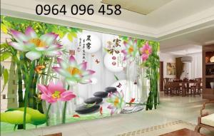 gạch tranh 3d hồ sen đẹp
