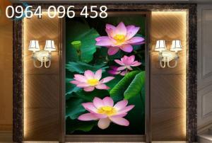 gạch tranh 3d hồ sen đẹp