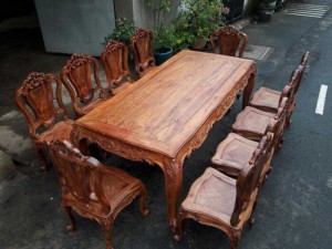 Bộ Bàn Ghế Ăn Lu Y ( Louis ) Gỗ Cẩm Lai