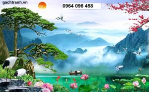 tranh gạch sơn thủy hữu tình K90