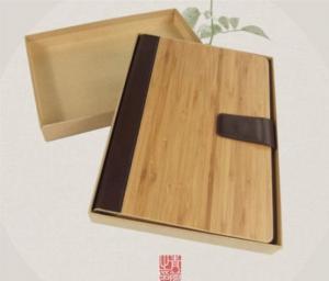 Sổ bìa tre khắc logo