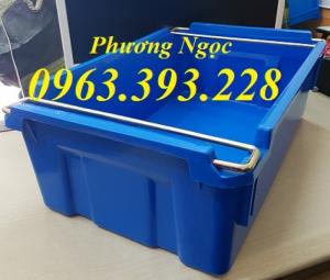 Thùng nhựa đặc A2 có quai xách, hộp nhựa có quai sắt, hộp nhựa công nghiệp