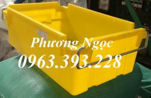 Thùng nhựa đặc A2 có quai xách, hộp nhựa có quai sắt, hộp nhựa công nghiệp