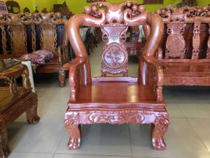 Bộ bàn ghế chạm đào mặt liền gỗ hương đá 6 món tay 12 HÀNG ĐẸP DỄ MUA