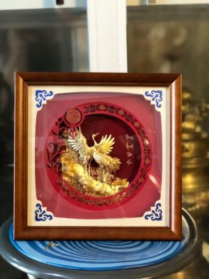 Tranh uyên Ương mạ vàng quà tặng ngày cưới