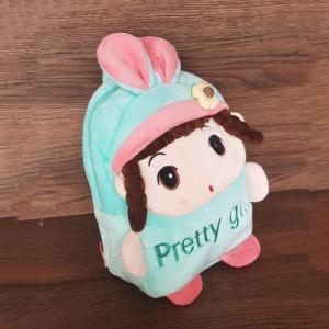 Balo vải nhung Pretty Girl màu xanh cho bé