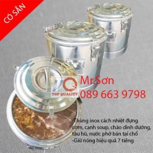 Thùng cách nhiệt bằng inox đựng trà sữa - nước uống - nước lèo - ủ cơm nóng tại Long An