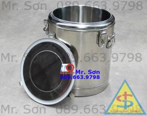 Thùng cách nhiệt bằng inox đựng trà sữa - nước uống - nước lèo - ủ cơm nóng tại Long An