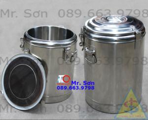 Thùng cách nhiệt bằng inox đựng trà sữa - nước uống - nước lèo - ủ cơm nóng tại Long An