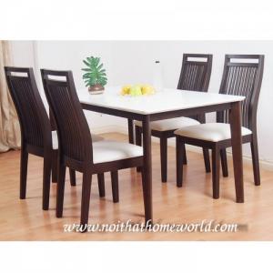 Bộ bàn mặt sơn pu 4 ghế ăn hw331 - homeworld