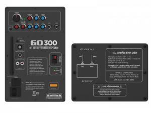 Loa di động Paramax PRO GO 300 Thiết kế hiệu chỉnh riêng biệt cho phần nhạc và phần micro trên bảng điều khiển.