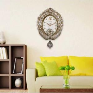 Đồng hồ treo tường đôi chim thiên nga phong thủy Mộc decor